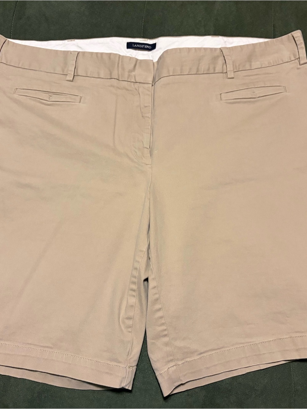 Lands' End Women's Beige Chino Bermuda Shorts